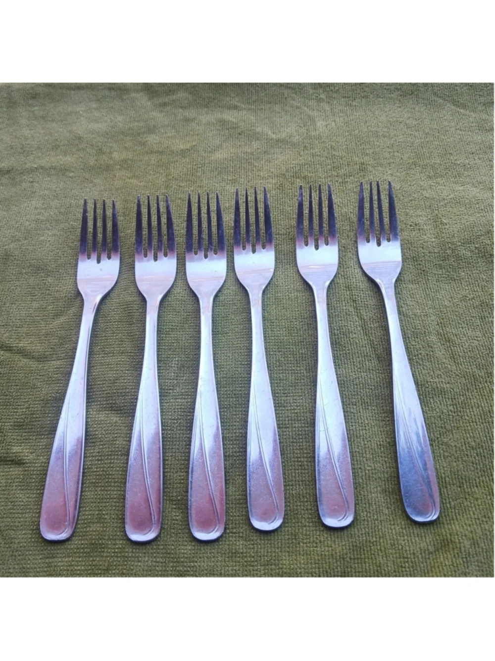 Serena Stainless Steel Salad Fork Set Six MCM Discontinued